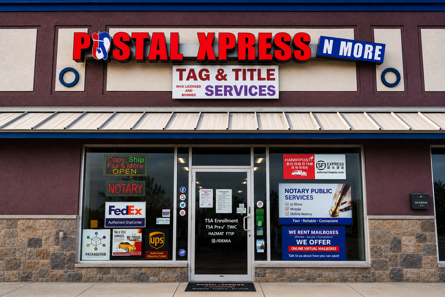 Postal Xpress N More storefront in Ellicott City